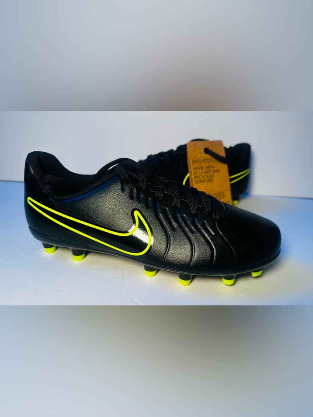 Nike Kid’s Jr Legend 10 Club FG/MG Black/Green Size 5.5